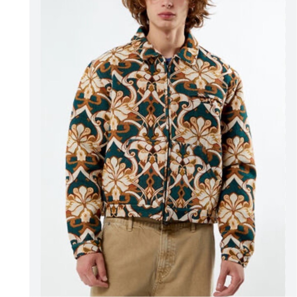 PacSun Men's royal east jacquard Pattern Jacket size L